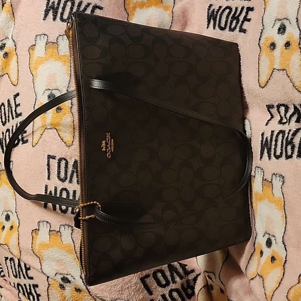 COACH SIGNATURE ZIP TOTE